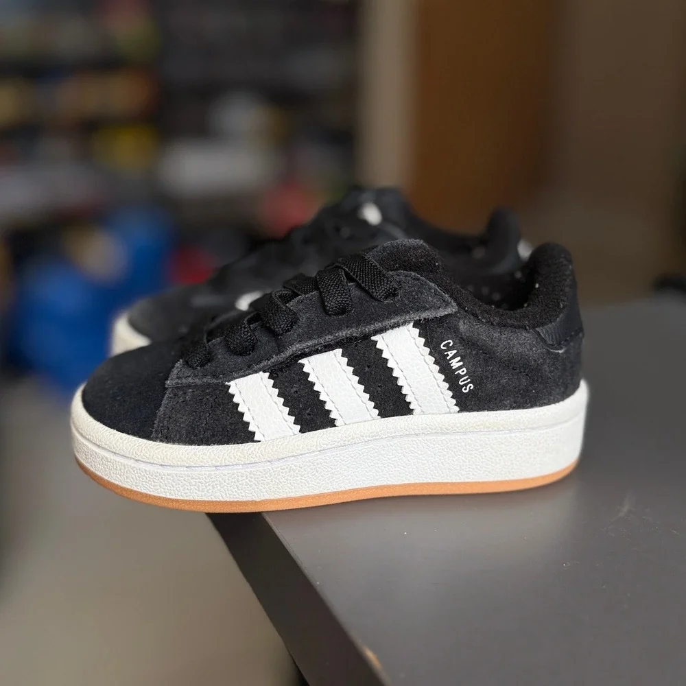 Adidas Campus 00s Sneakers Kids 7K Black White JI4335 Suede Chunky Low Top